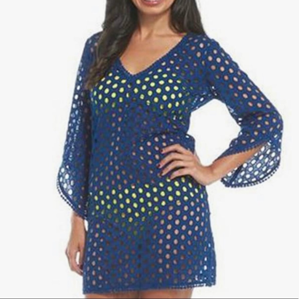 Mud Pie Cover Up Heidi Eyelet V Neck